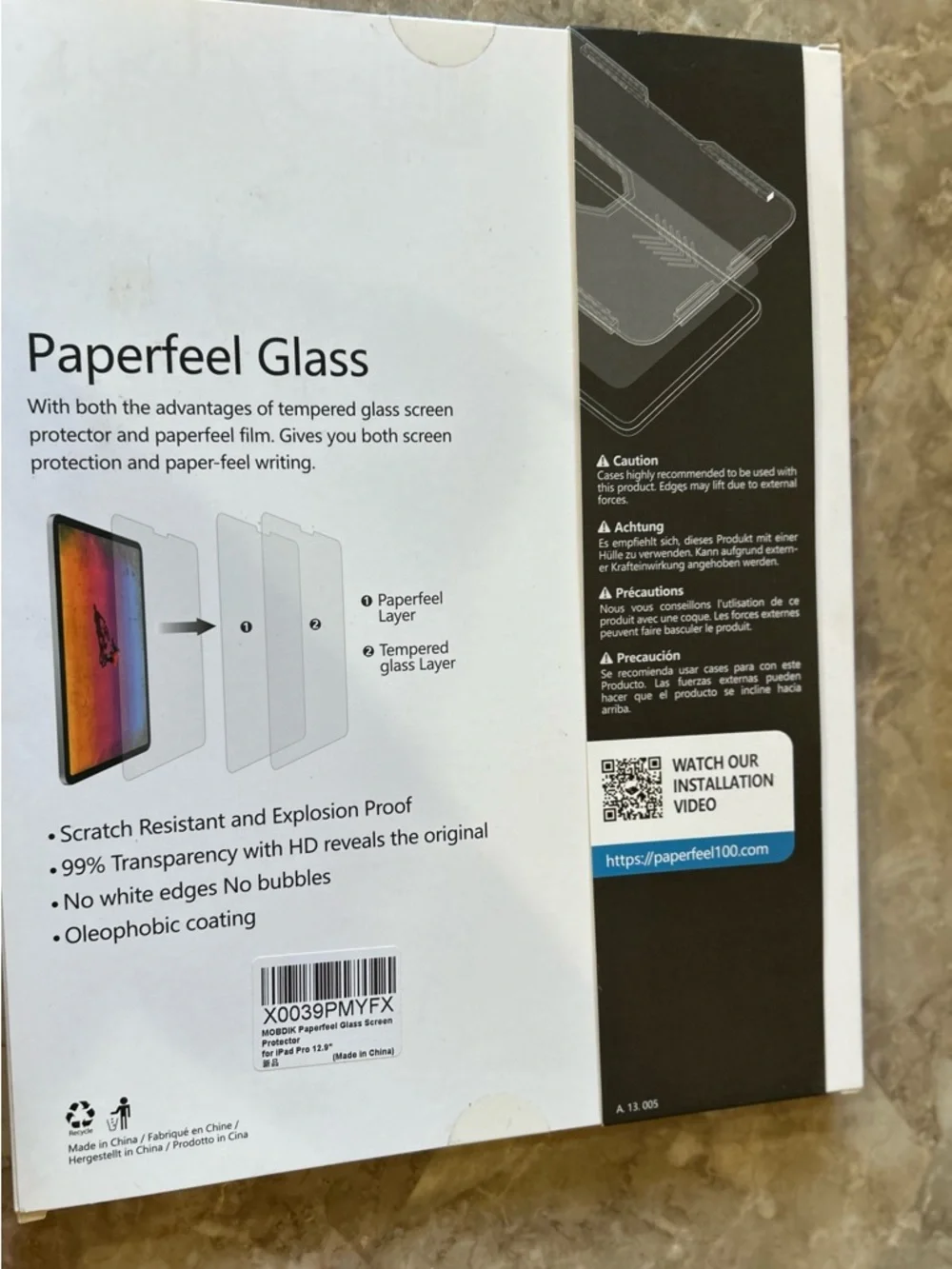 Amazon Paperfeel Glass Screen Protector for iPad Pro 12.9